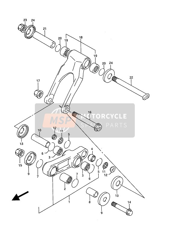 Suzuki RM125 1994 Palanca de cojín para un 1994 Suzuki RM125