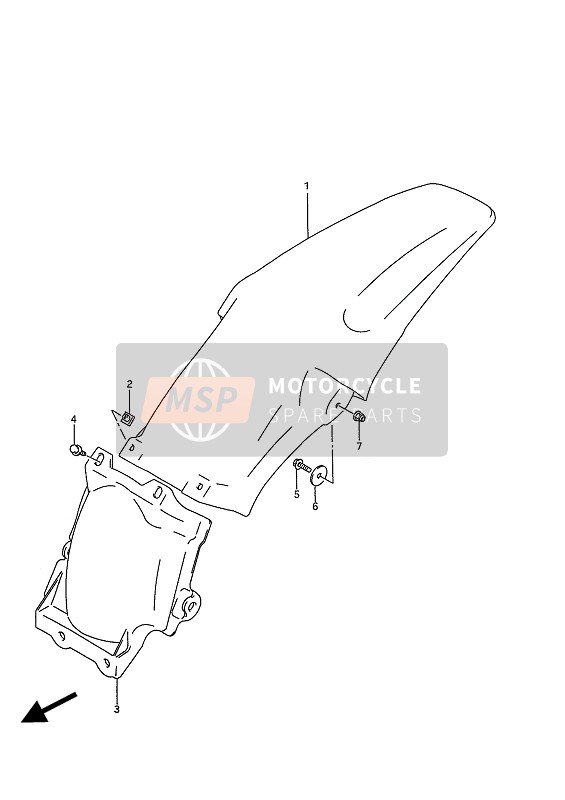 Suzuki RM125 1994 Rear Fender for a 1994 Suzuki RM125