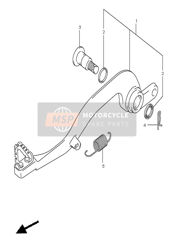 Suzuki RM-Z450 2005 Brake Pedal for a 2005 Suzuki RM-Z450