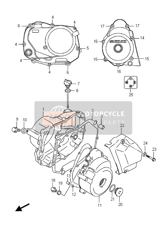 1136014H00, Cover  Engine Sprocket, Suzuki, 0