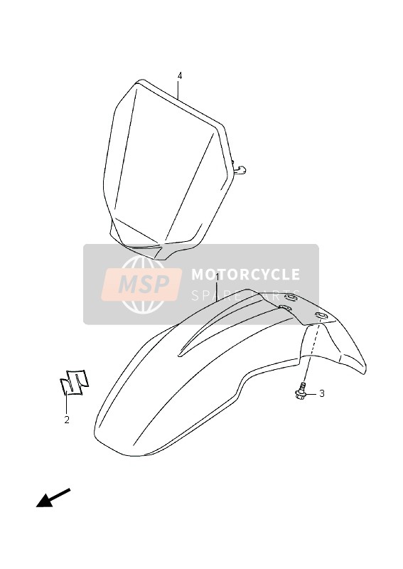 5311114H00YU1, Fender, Front (Yellow), Suzuki, 0