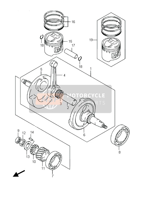 12111052020F0, Piston (Yellow), Suzuki, 1