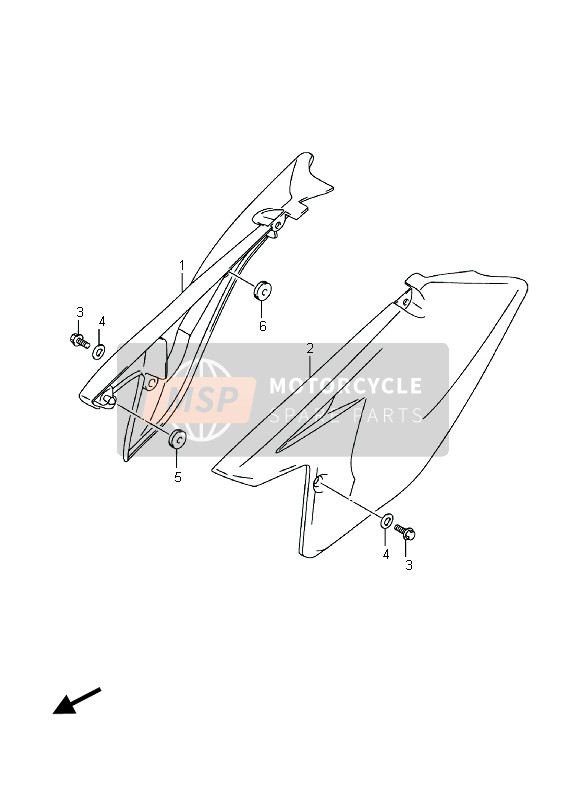 Suzuki DR-Z125 (SW & LW) 2015 Frame Cover for a 2015 Suzuki DR-Z125 (SW & LW)