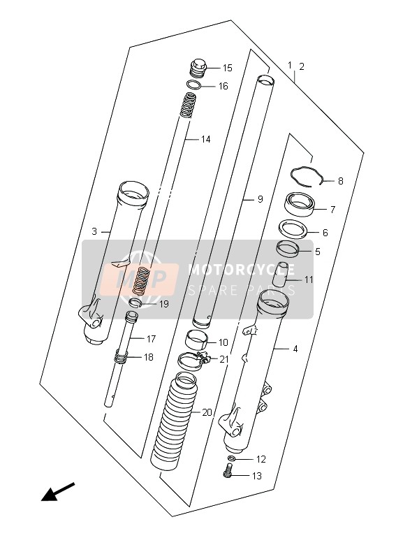 Suzuki DR-Z125 (SW & LW) 2015 Front Fork Damper (LW) for a 2015 Suzuki DR-Z125 (SW & LW)