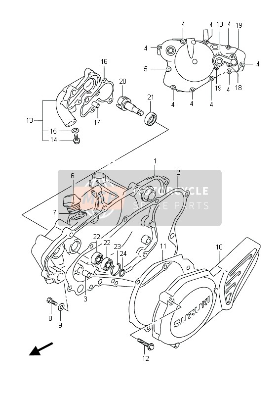 Suzuki RM85 (SW & LW) 2015 Crankcase Cover for a 2015 Suzuki RM85 (SW & LW)