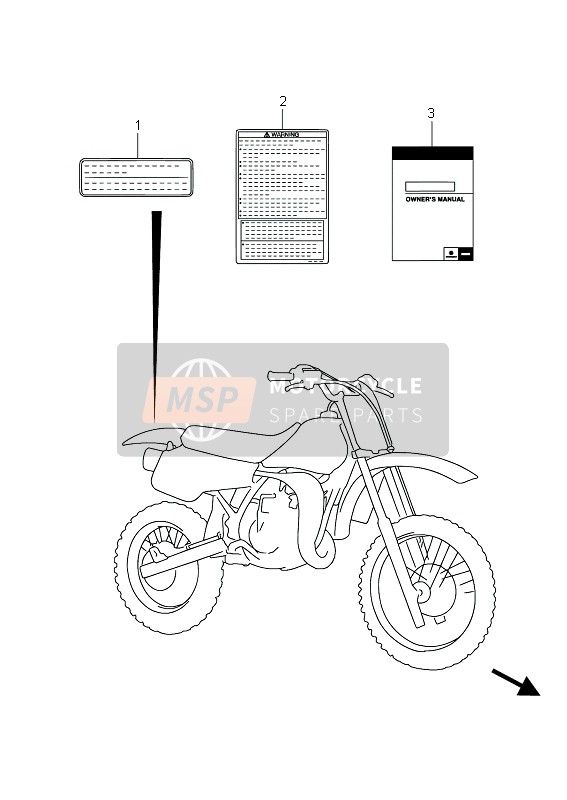 Suzuki RM85 (SW & LW) 2015 Étiquette (LW) pour un 2015 Suzuki RM85 (SW & LW)