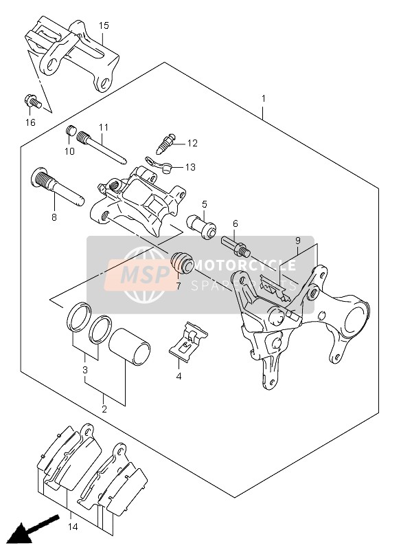 6910021840, Anelli Pinze Freni Post, Suzuki, 0