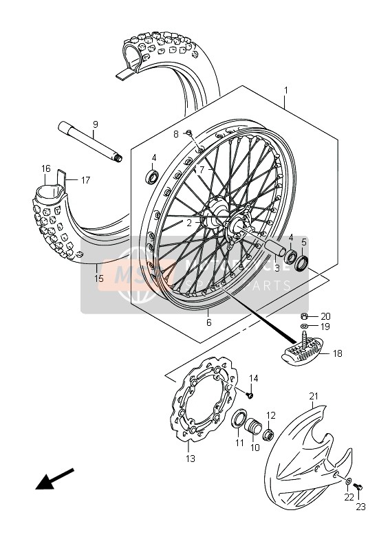 5532135G10, Spoke,  Front Wheel, Suzuki, 2