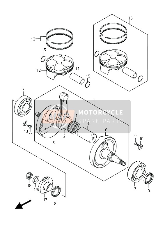 1214010810, Anello  Set, Pistone   RM-Z250/, Suzuki, 3