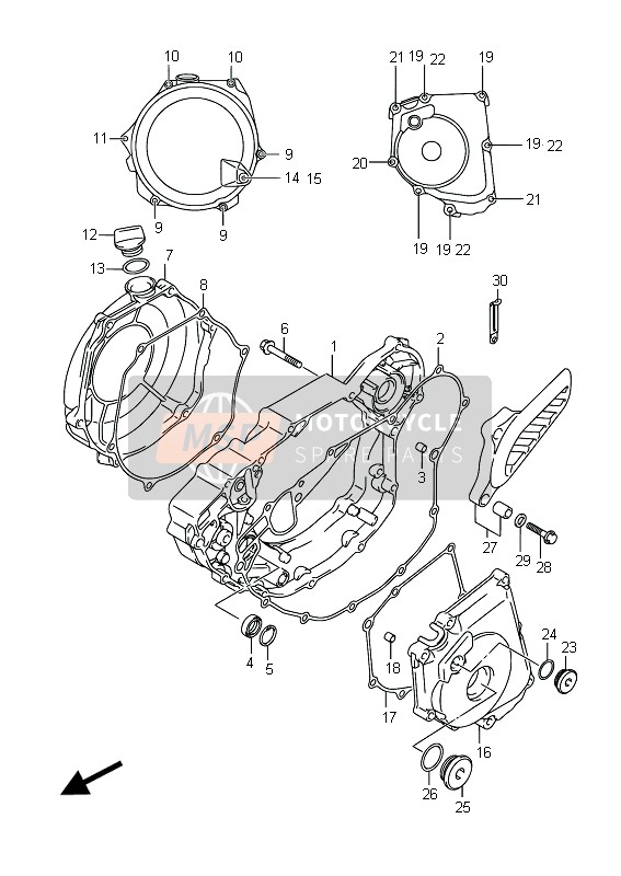 Suzuki RM-Z450 2015 KURBELGEHÄUSEABDECKUNG für ein 2015 Suzuki RM-Z450