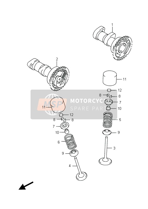 1272028H50, Cam Shaft, Exhaust (NT:32), Suzuki, 0