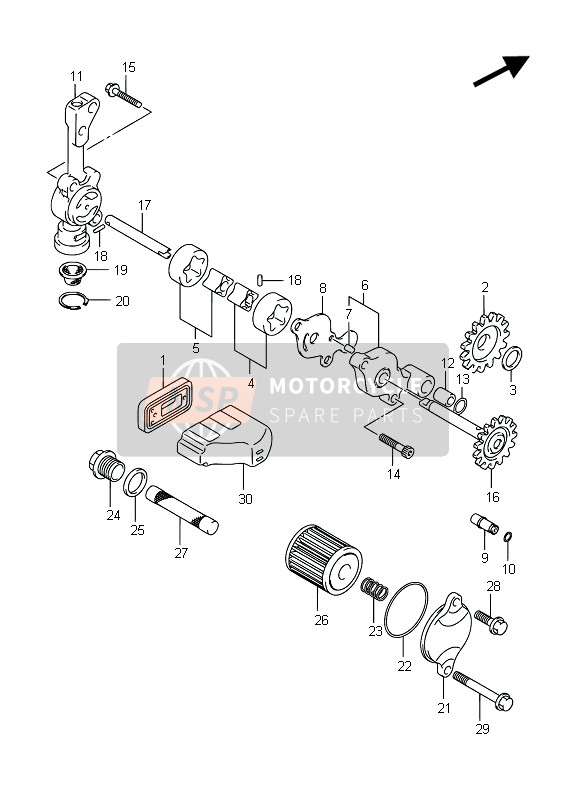 1644035G10, Shaft, Oil Pump Driven Gear, Suzuki, 1