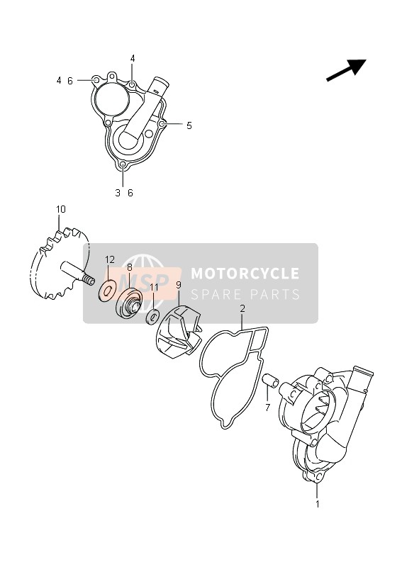 Suzuki RM-Z450 2015 Water Pump for a 2015 Suzuki RM-Z450