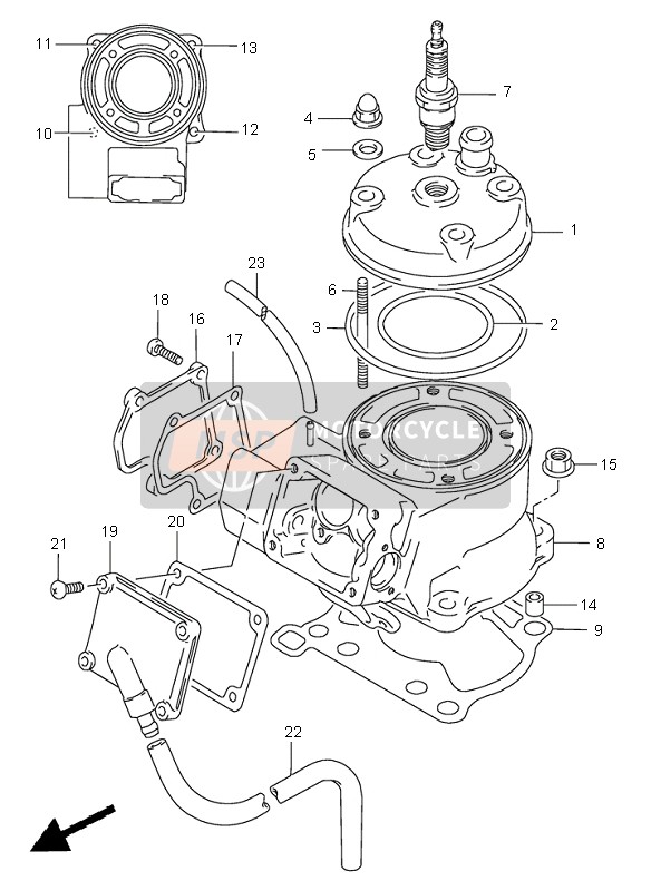 Suzuki RM85 (SW & LW) 2006 Cilindro per un 2006 Suzuki RM85 (SW & LW)