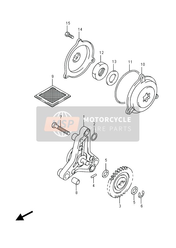 Suzuki DR-Z70 2016 Oliepomp voor een 2016 Suzuki DR-Z70