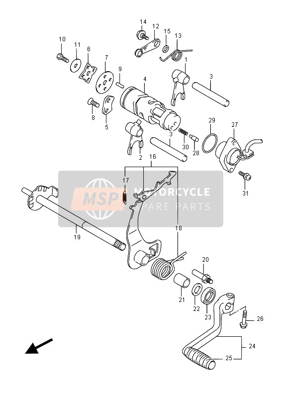 Suzuki DR-Z70 2016 Changement de vitesse pour un 2016 Suzuki DR-Z70