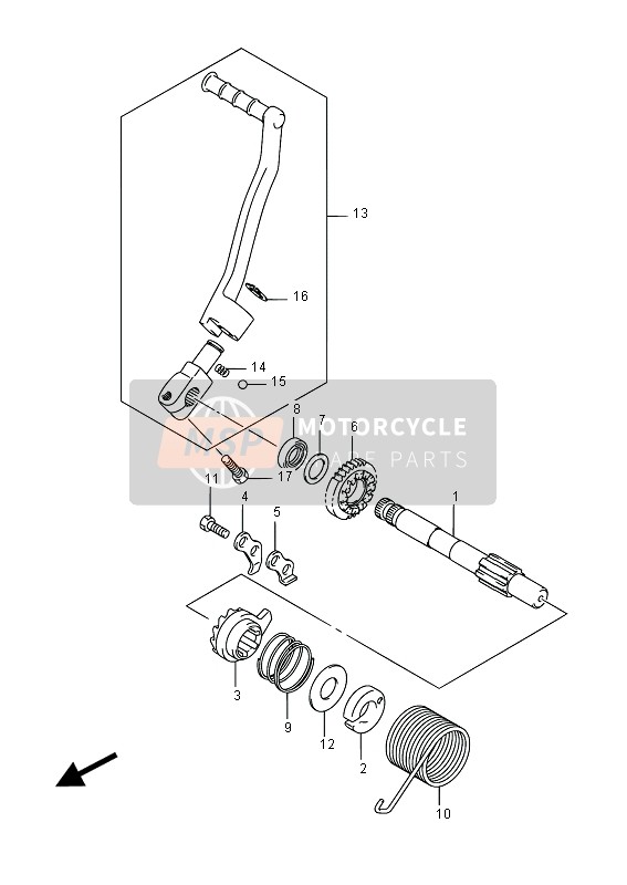 Suzuki DR-Z70 2016 Démarreur au pied pour un 2016 Suzuki DR-Z70