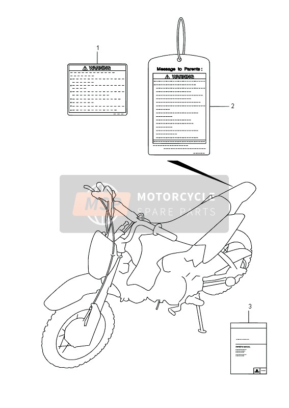 Suzuki DR-Z70 2016 Etiqueta para un 2016 Suzuki DR-Z70