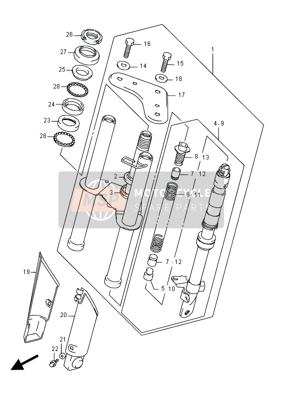 0926927001, Bearing, Steering (27X40.5X5), Suzuki, 1