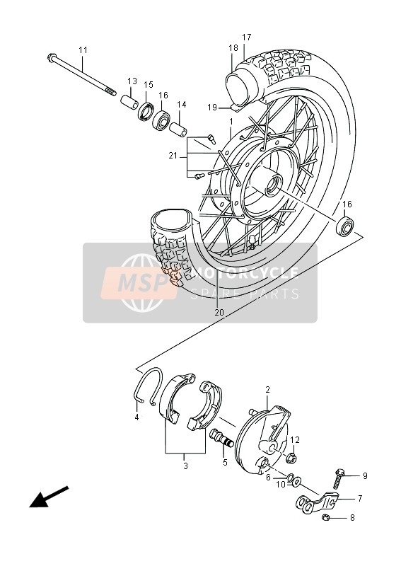 Suzuki DR-Z70 2016 VORDERRAD für ein 2016 Suzuki DR-Z70