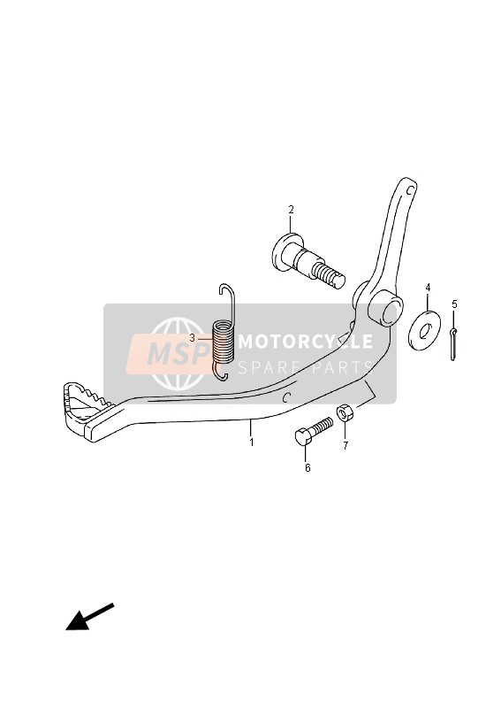 Suzuki DR-Z125 (LW) 2016 Brake Pedal for a 2016 Suzuki DR-Z125 (LW)