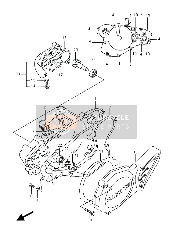 Suzuki RM85 2016 Carterdeksel voor een 2016 Suzuki RM85
