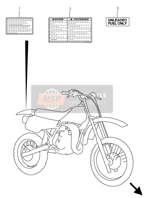 Suzuki RM85 (SW & LW) 2006 Label for a 2006 Suzuki RM85 (SW & LW)