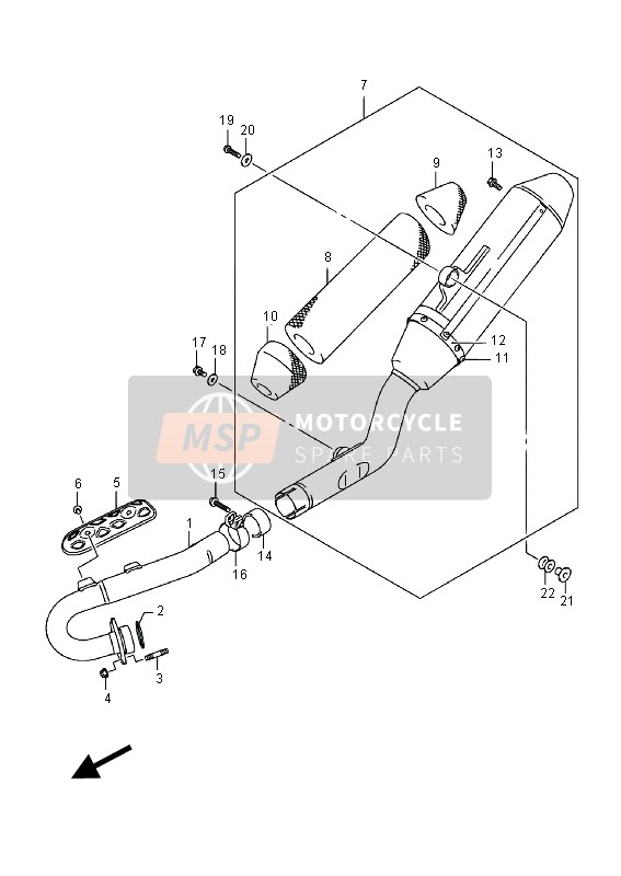 Suzuki RM-Z250 2016 Muffler for a 2016 Suzuki RM-Z250