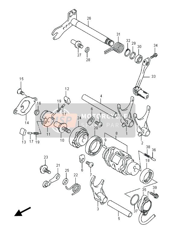 2535049H00, Stopper, Gear Shift Cam, Suzuki, 0