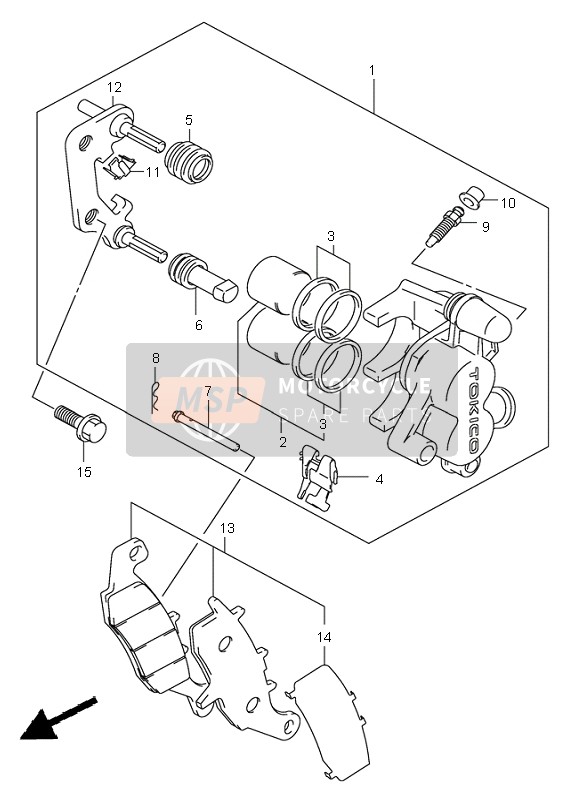 Suzuki RM85 (SW & LW) 2006 Front Caliper for a 2006 Suzuki RM85 (SW & LW)