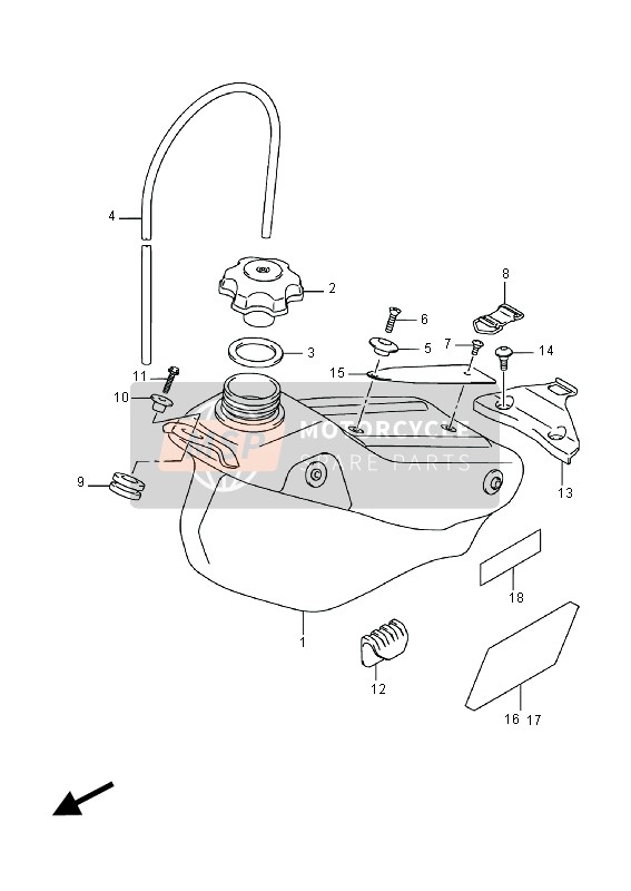 Suzuki RM-Z450 2016 Réservoir d'essence pour un 2016 Suzuki RM-Z450