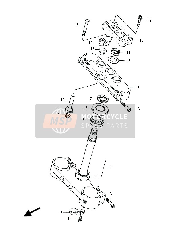 Suzuki RM-Z450 2016 Steering Stem for a 2016 Suzuki RM-Z450