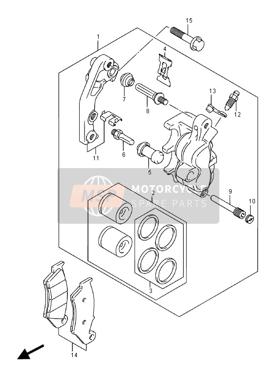 Suzuki RM-Z450 2016 Front Caliper for a 2016 Suzuki RM-Z450