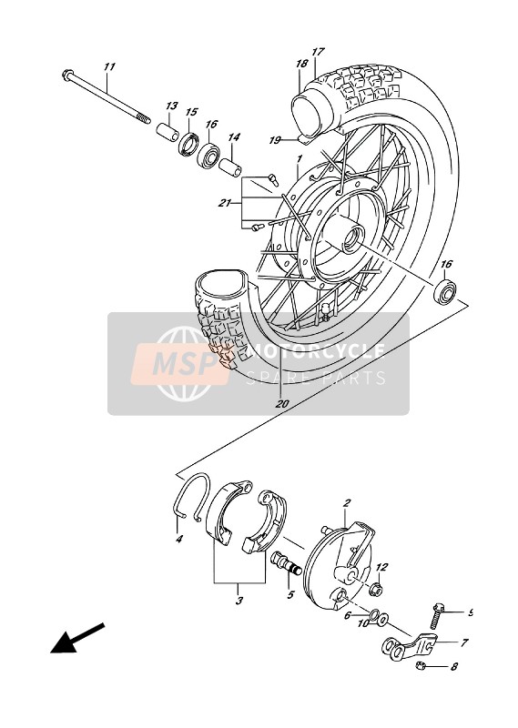 Suzuki DR-Z70 2017 Rueda delantera para un 2017 Suzuki DR-Z70