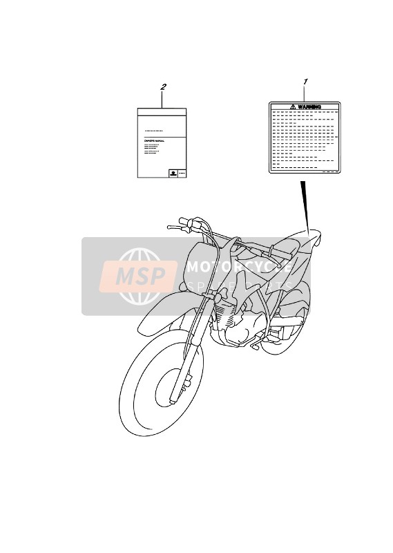 Suzuki DR-Z125 (LW) 2017 Etiket voor een 2017 Suzuki DR-Z125 (LW)