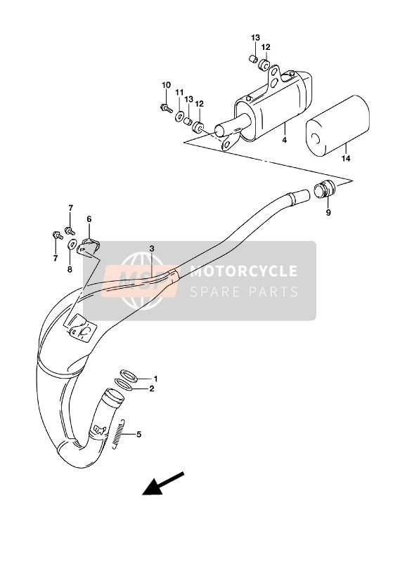 Suzuki RM85 (LW) 2017 Muffler for a 2017 Suzuki RM85 (LW)