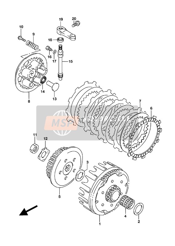 Suzuki RM85 (LW) 2017 Clutch for a 2017 Suzuki RM85 (LW)