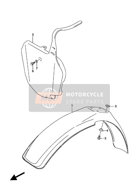 Suzuki RM85 (LW) 2017 Front Fender for a 2017 Suzuki RM85 (LW)