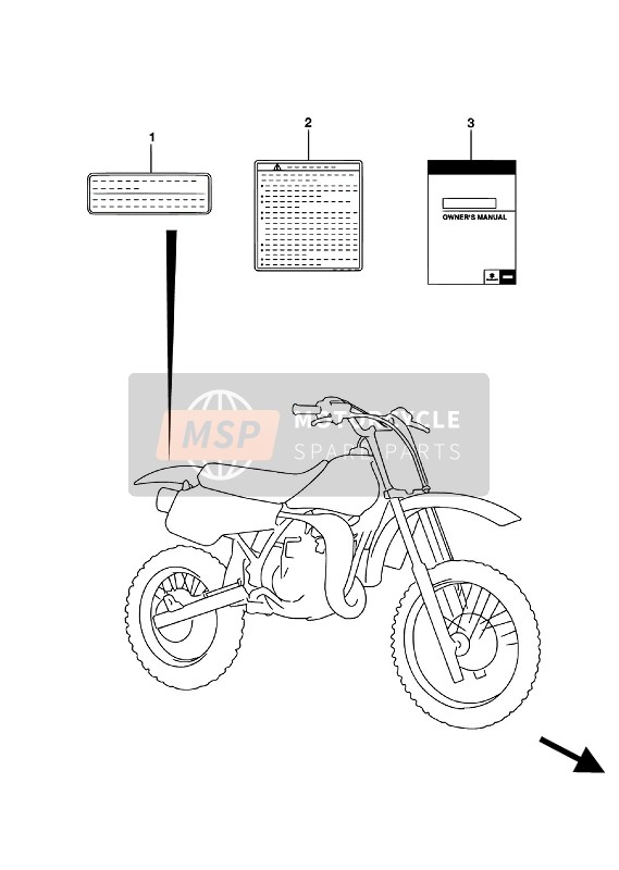 Suzuki RM85 (LW) 2017 ETIKETT für ein 2017 Suzuki RM85 (LW)