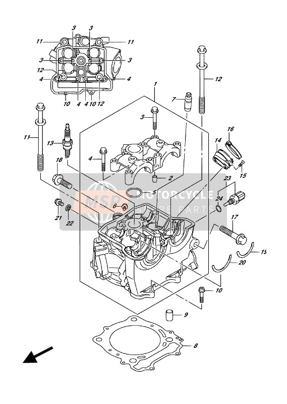 Suzuki RMX450Z 2017 Cylinder Head for a 2017 Suzuki RMX450Z