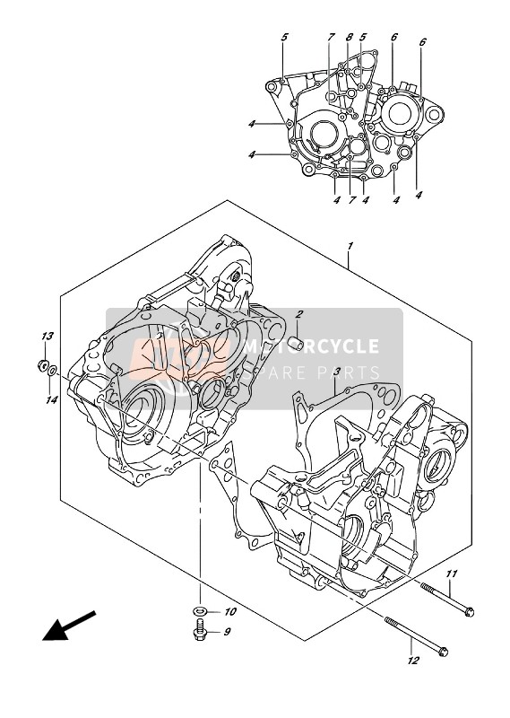 Suzuki RMX450Z 2017 Crankcase for a 2017 Suzuki RMX450Z