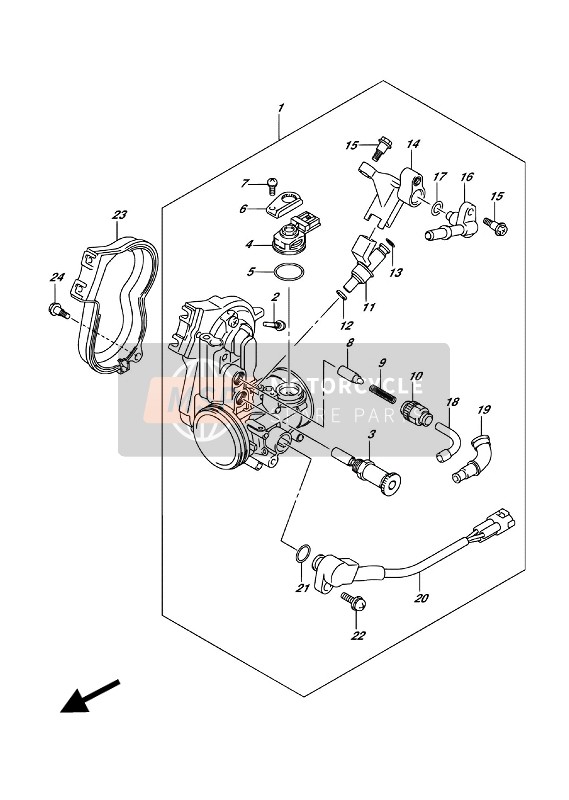 Suzuki RMX450Z 2017 Cuerpo del acelerador para un 2017 Suzuki RMX450Z