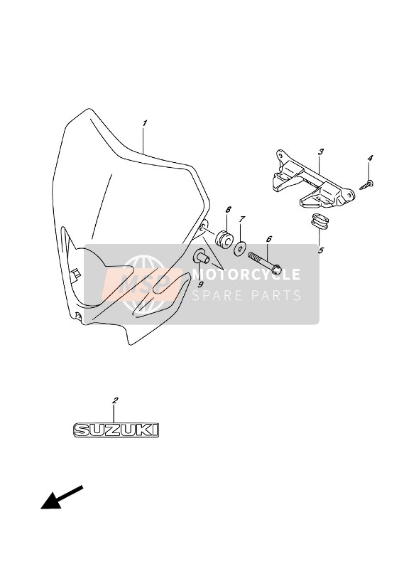 Suzuki RMX450Z 2017 Headlamp Cover for a 2017 Suzuki RMX450Z