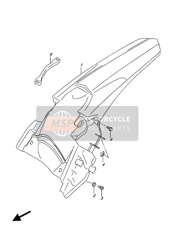 6311102J00YU1, Fender, Rear (Yellow), Suzuki, 0