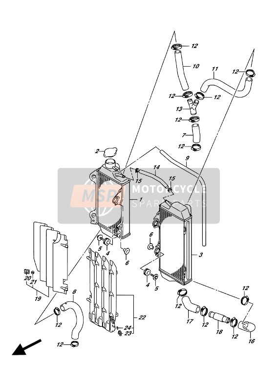 Suzuki RM-Z250 2017 Radiateur pour un 2017 Suzuki RM-Z250