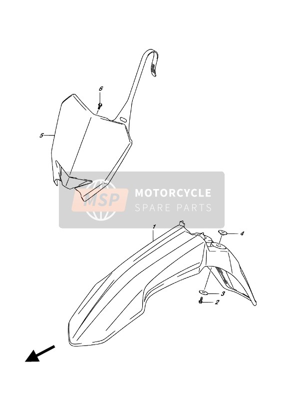 Suzuki RM-Z250 2017 VORDERER KOTFLÜGEL für ein 2017 Suzuki RM-Z250