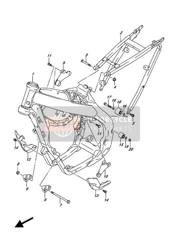 Suzuki RM-Z450 2017 Frame for a 2017 Suzuki RM-Z450