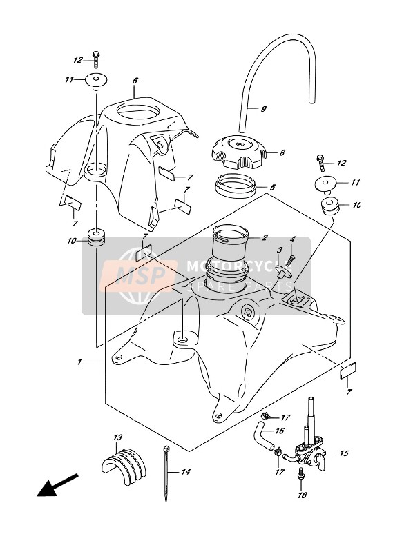 Suzuki DR-Z70 2018 Fuel Tank for a 2018 Suzuki DR-Z70