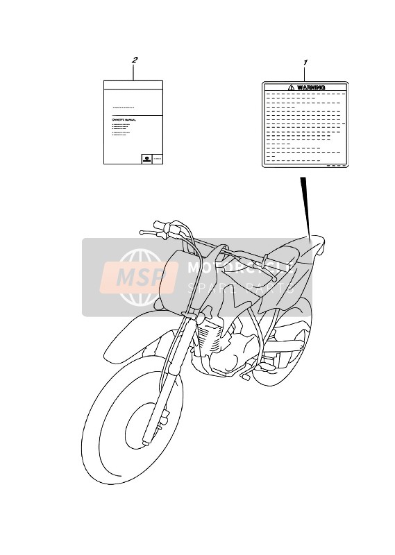 Suzuki DR-Z125L 2018 Etiket voor een 2018 Suzuki DR-Z125L