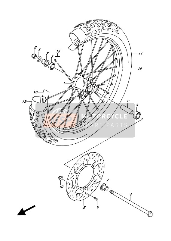 Suzuki DR-Z125L 2018 Front Wheel for a 2018 Suzuki DR-Z125L